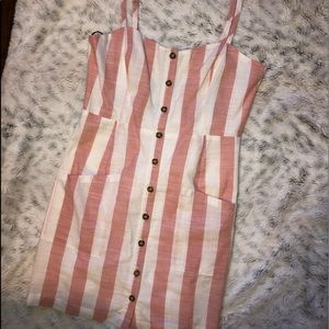 Striped white and pink dress